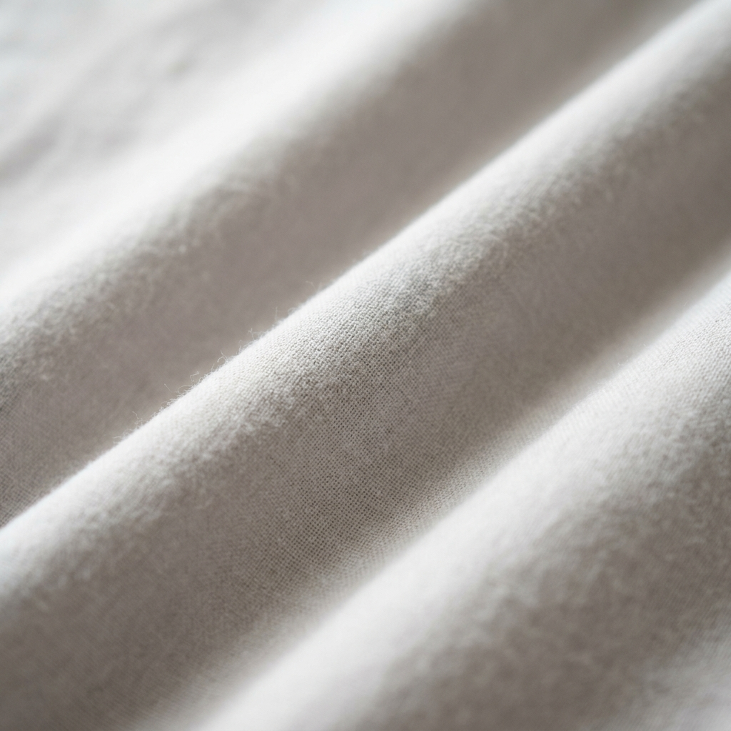 Gros plan macro sur le coton doux Noctua Paris, surface souple et mate