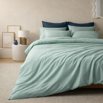 Housse de couette en coton égyptien blanche Noctua Paris, tombé du tissu