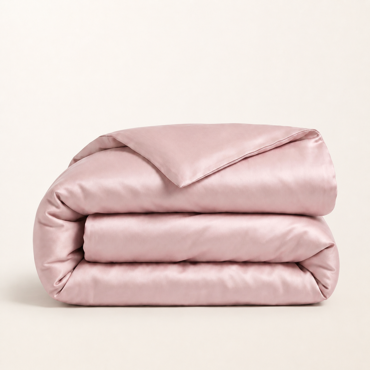 Housse de couette en Lyocell d'eucalyptus rose clair, packshot sur fond blanc chaud, Noctua Paris