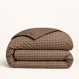 Housse de couette Rétro 90 coffee — housse seule pliée — Noctua Paris