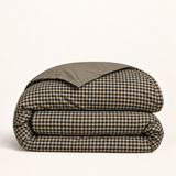 Housse de couette Rétro 90 noir et beige — housse seule pliée — Noctua Paris