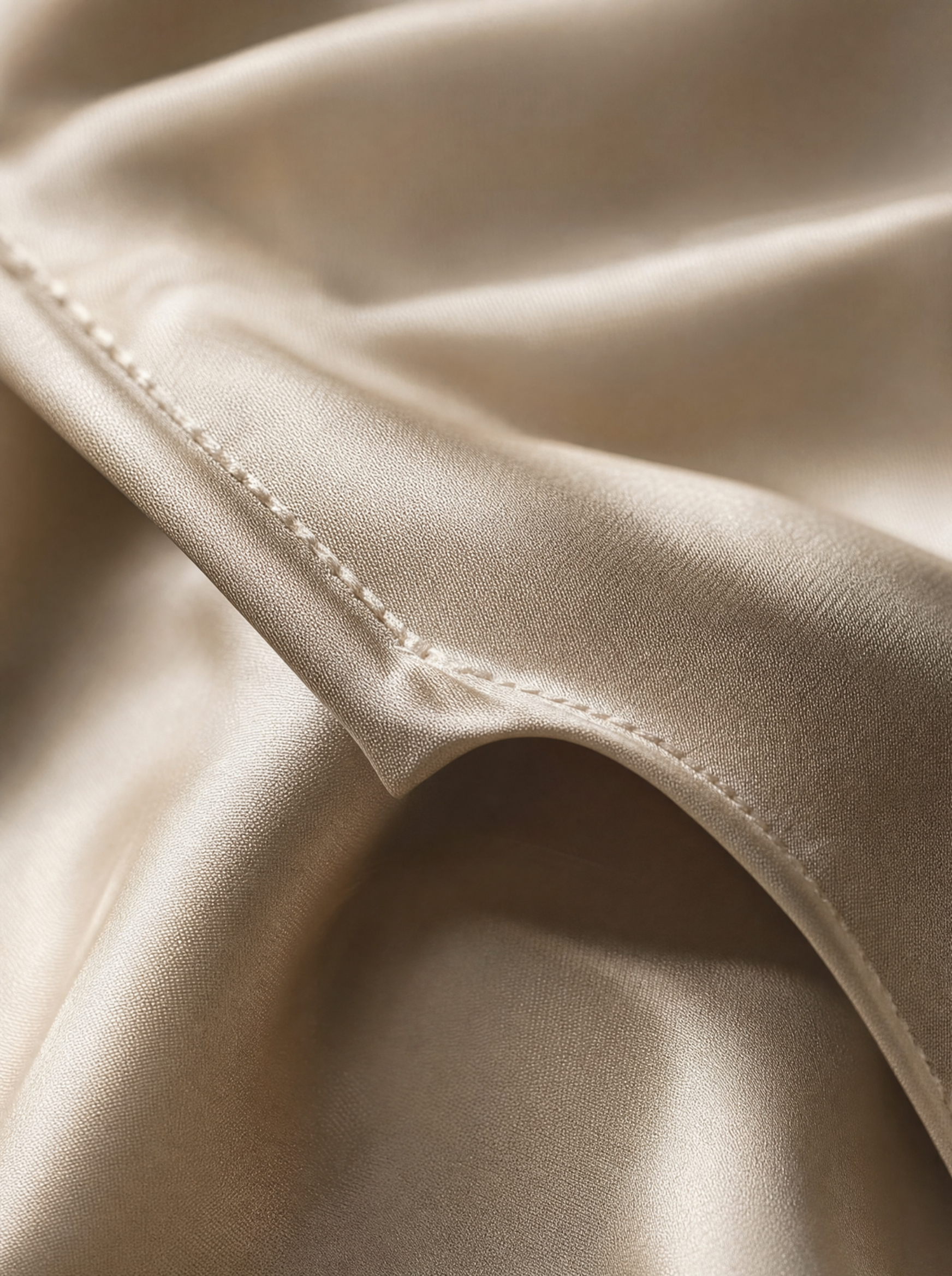 Gros plan macro sur le satin champagne Noctua Paris