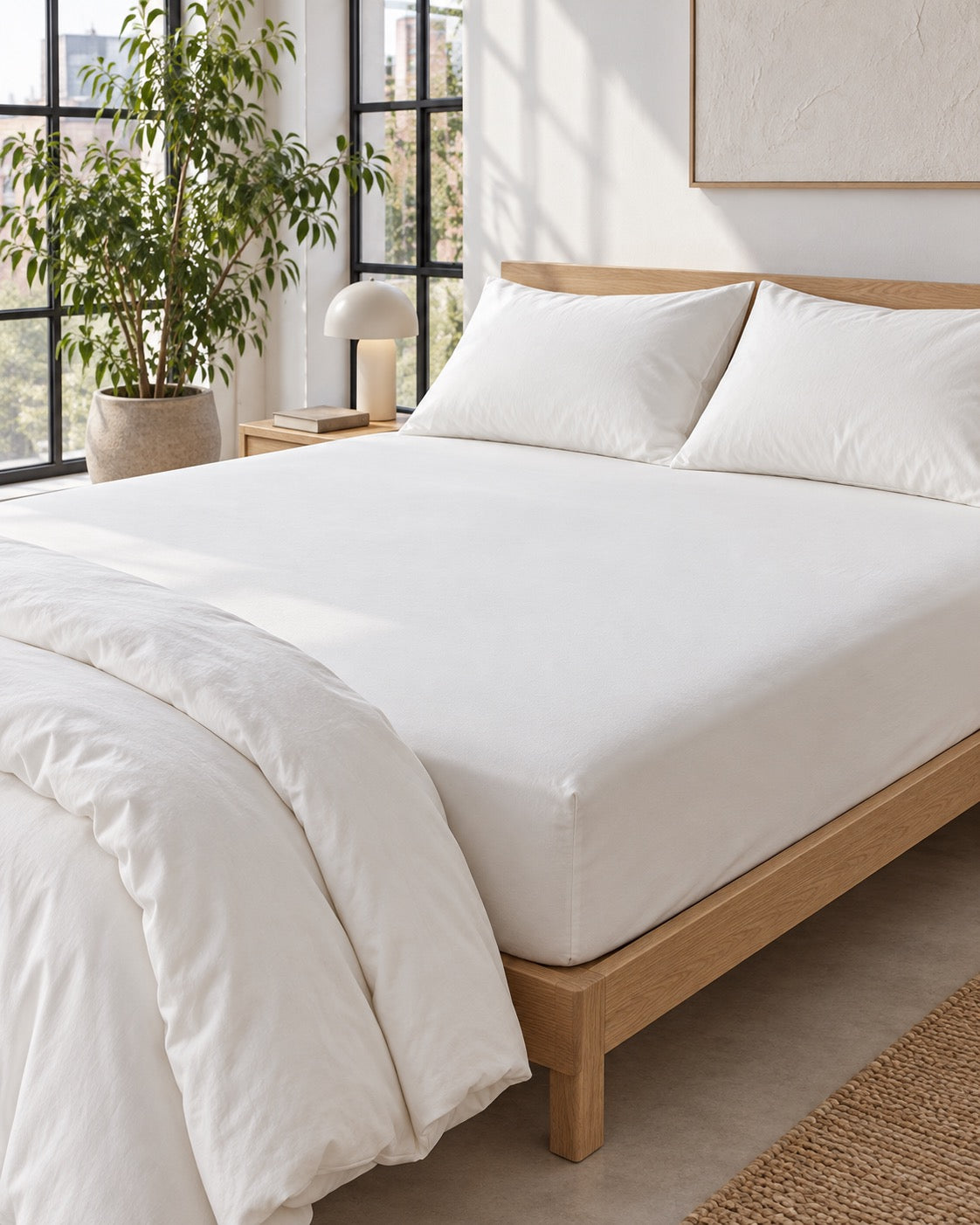 Soft cotton fitted sheet – Blanc
