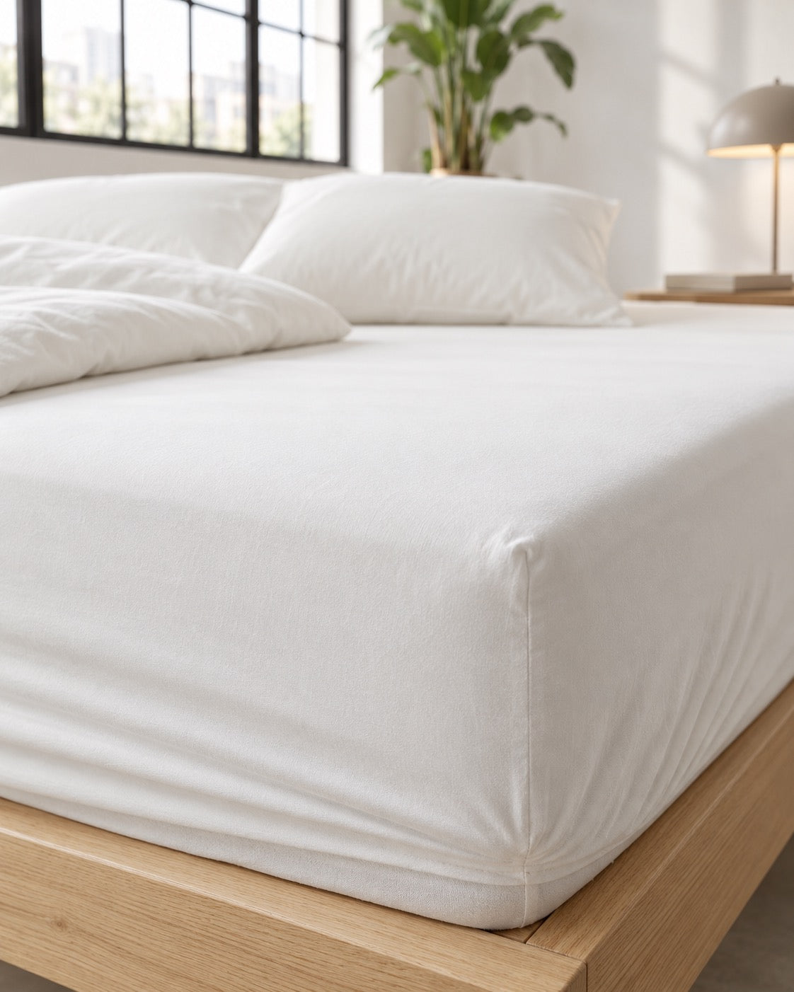 Soft cotton fitted sheet – Blanc