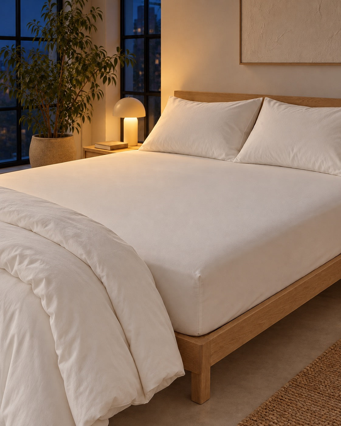 Soft cotton fitted sheet – Blanc