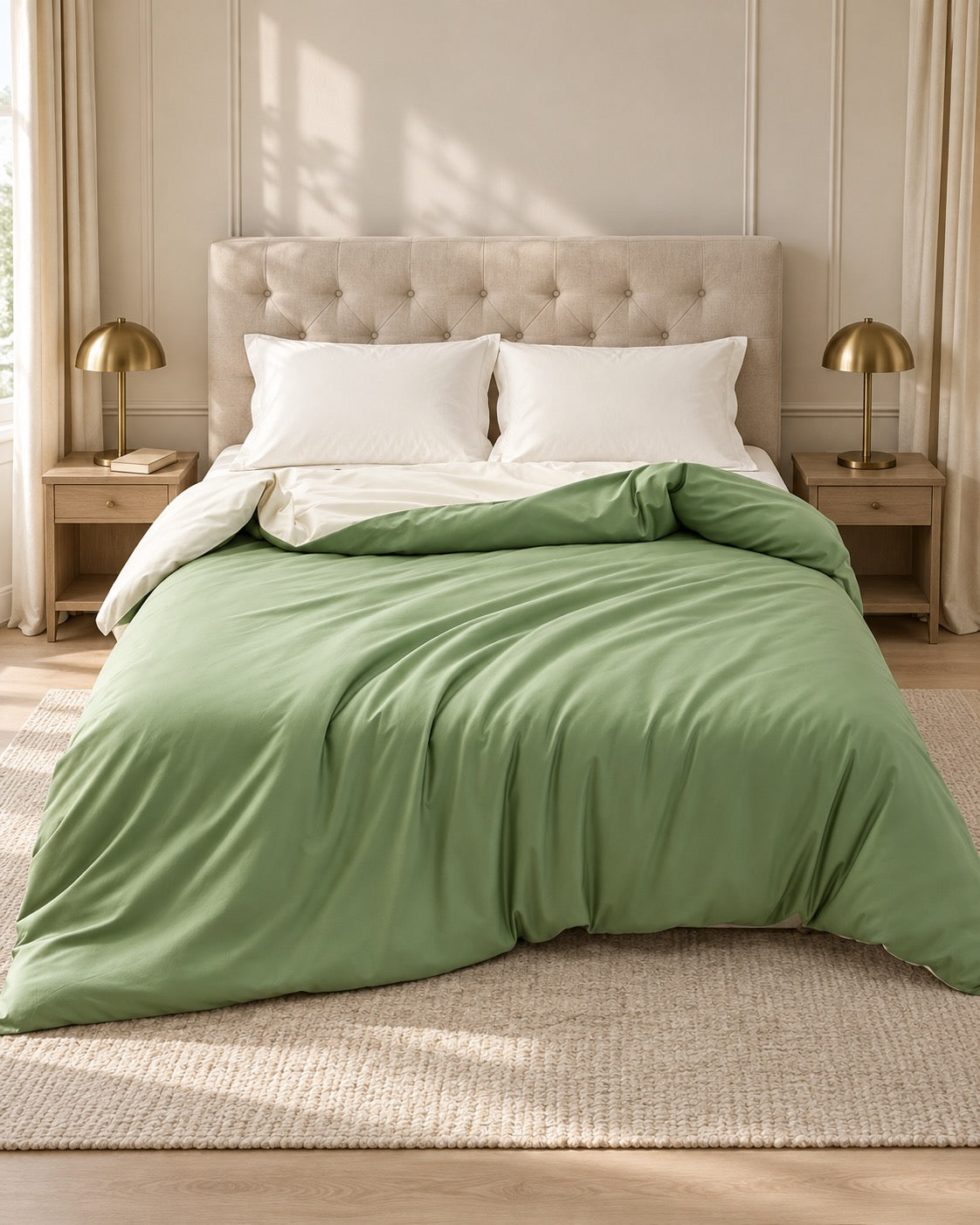 noctua_housse-coton-egyptien_vert-sauge_01-lit-fait_hotel
