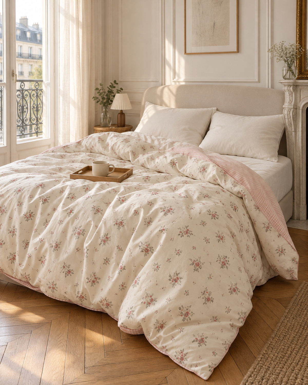 Estampe printed duvet cover – Jardin rouge