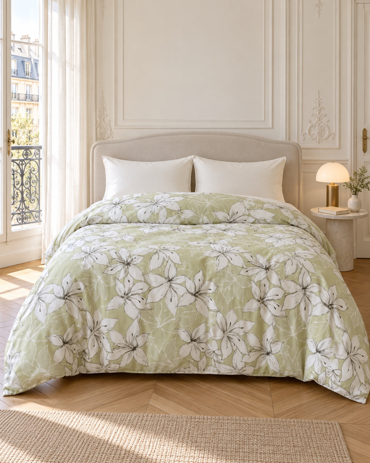 Estampe printed duvet cover – Sauge fleurie