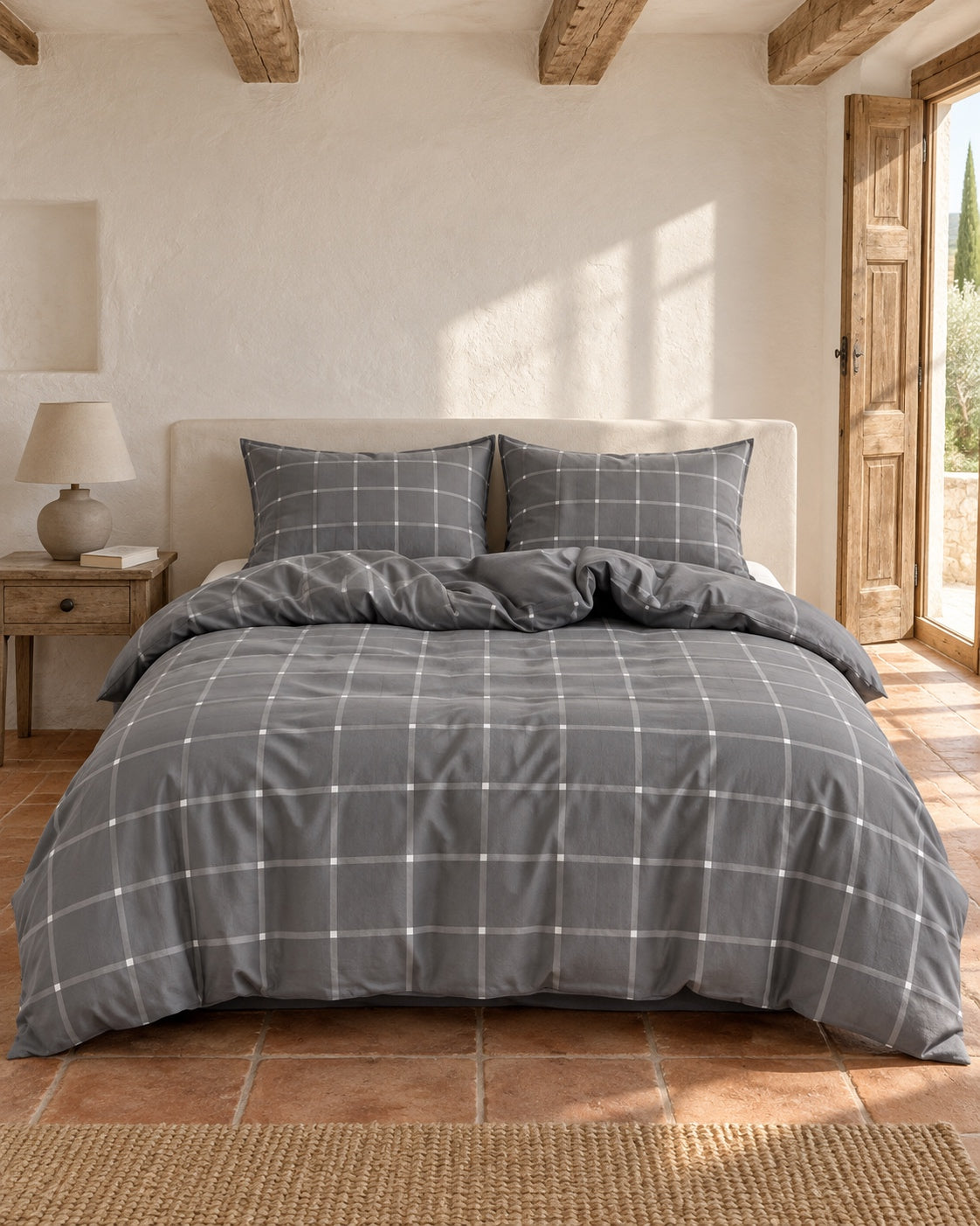 Check bedding set – Carreau gris
