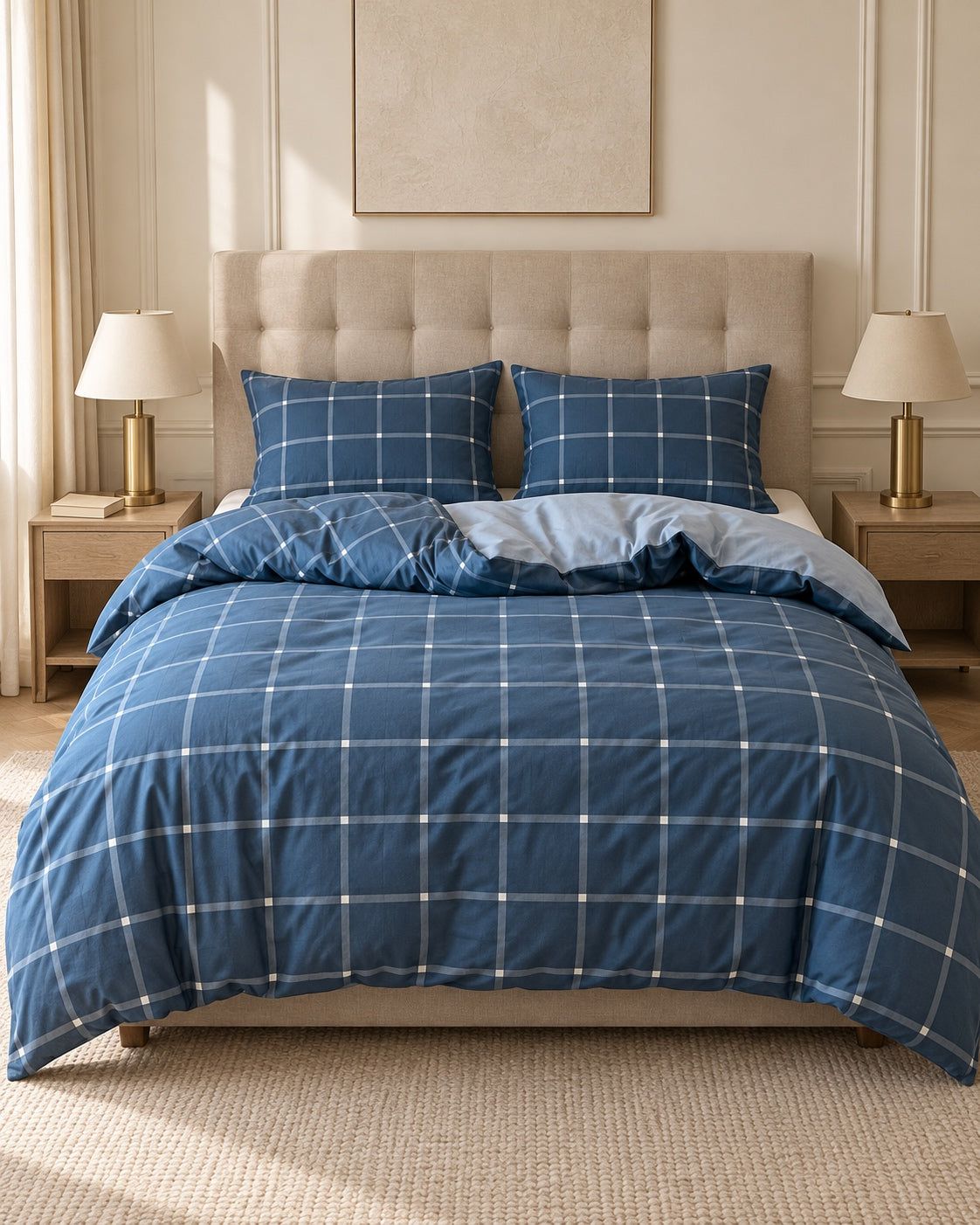 Check bedding set – Carreau marine