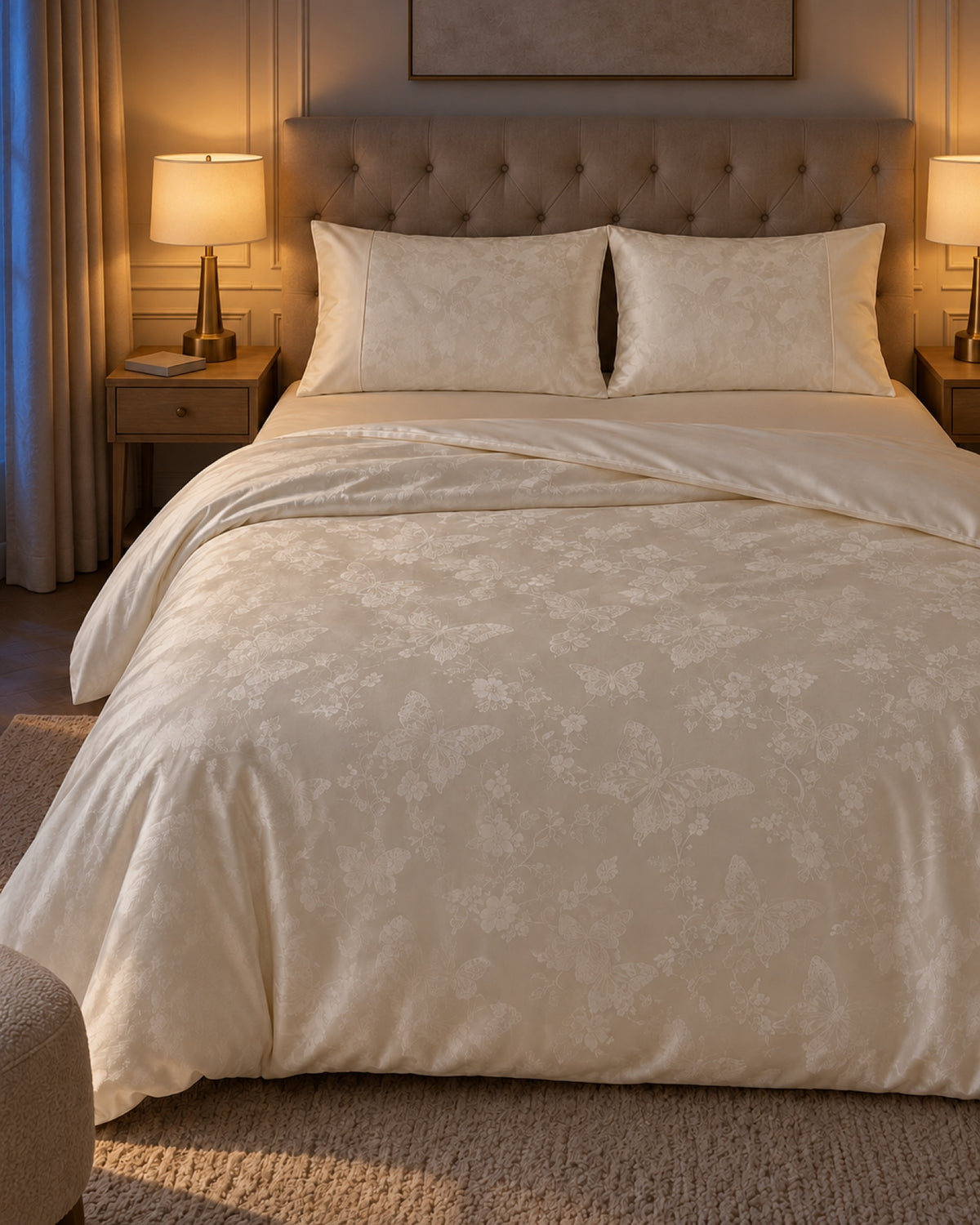 Jacquard bedding set – Ivoire