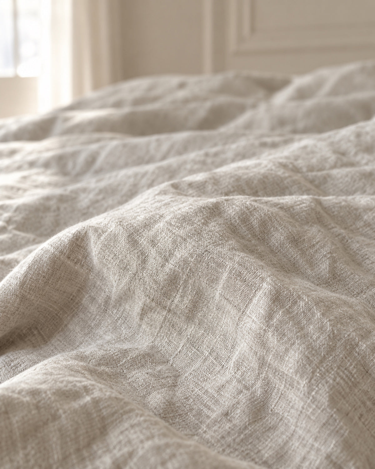 Beddengoedset van gewassen linnen – Naturel