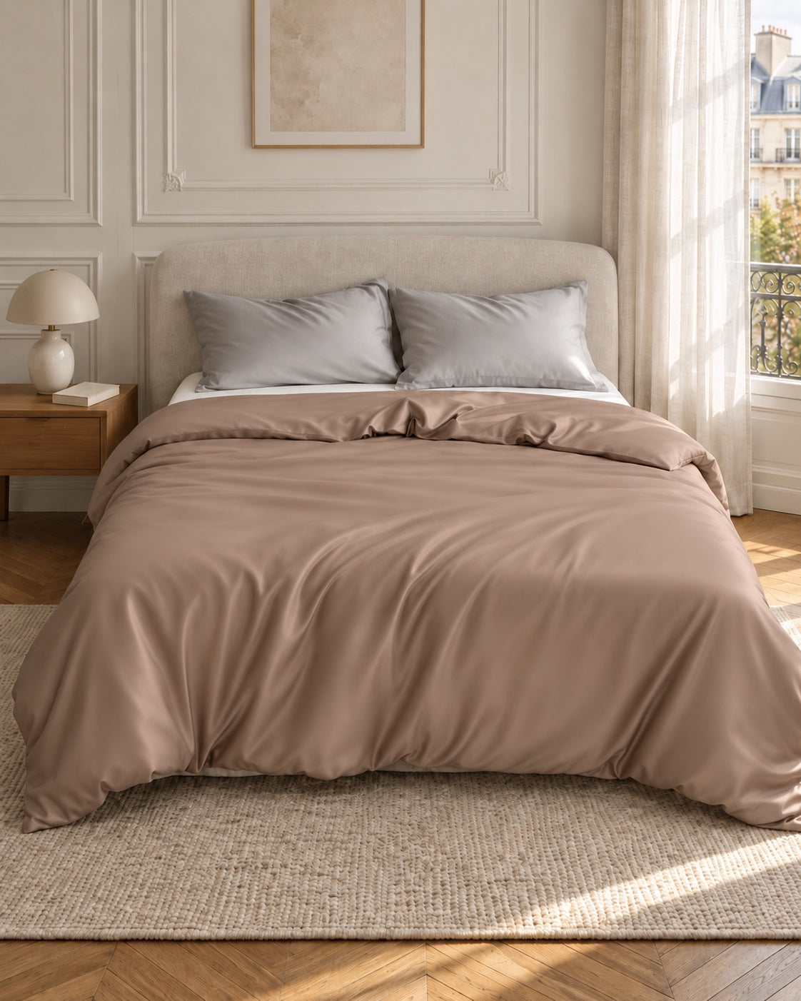Eucalyptus lyocell duvet cover – Café