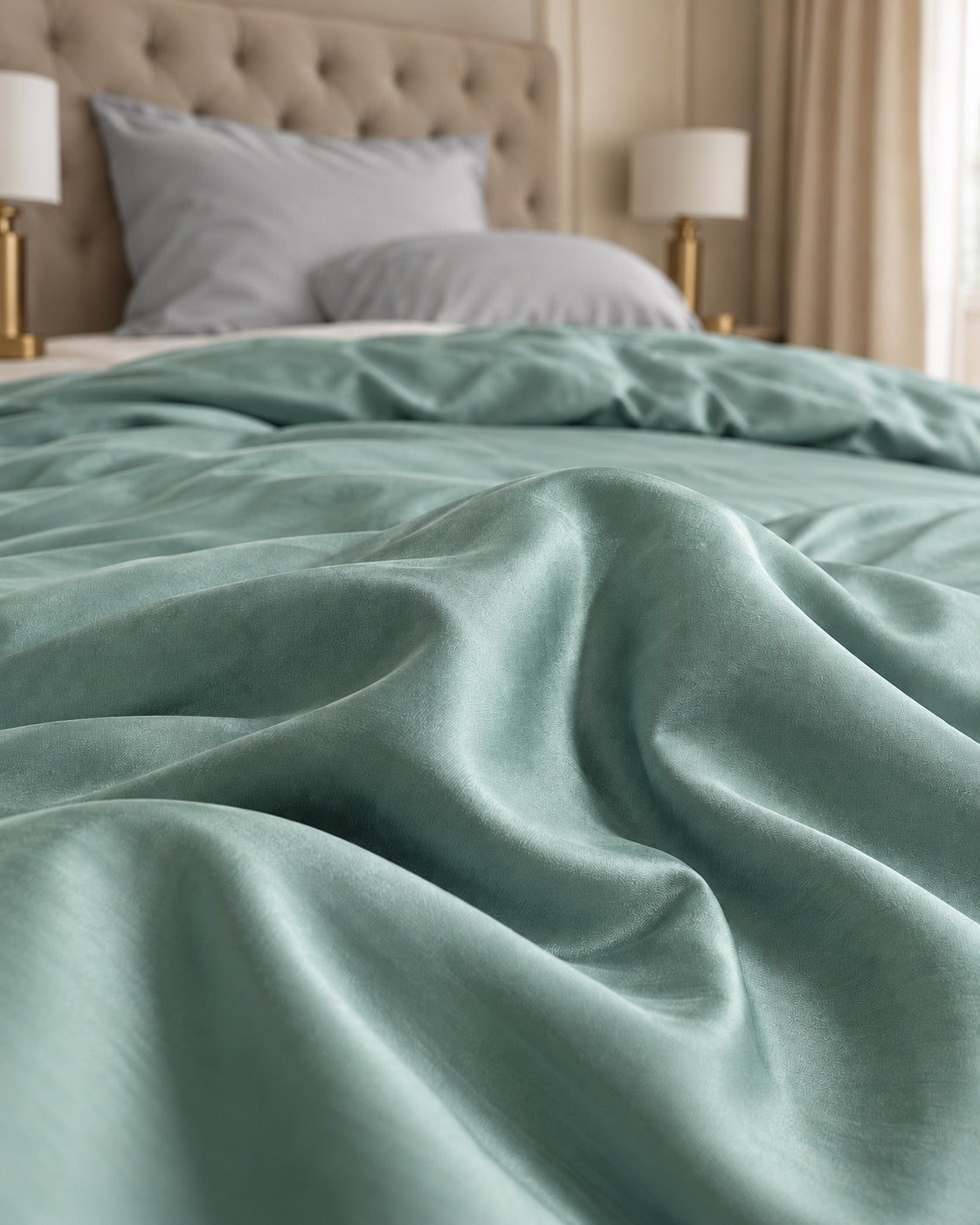 Dekbedovertrek van eucalyptus-lyocell – Vert sauge
