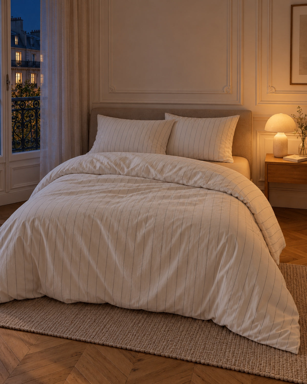 noctua_parure-rayure-fine-coton_ecru-et-sable_06-soir_paris