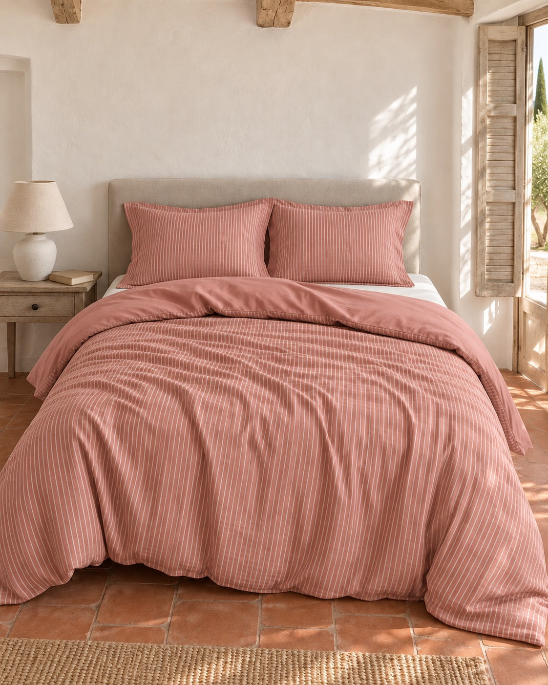 noctua_parure-vichy_raye-terracotta_01-lit-fait_vacances