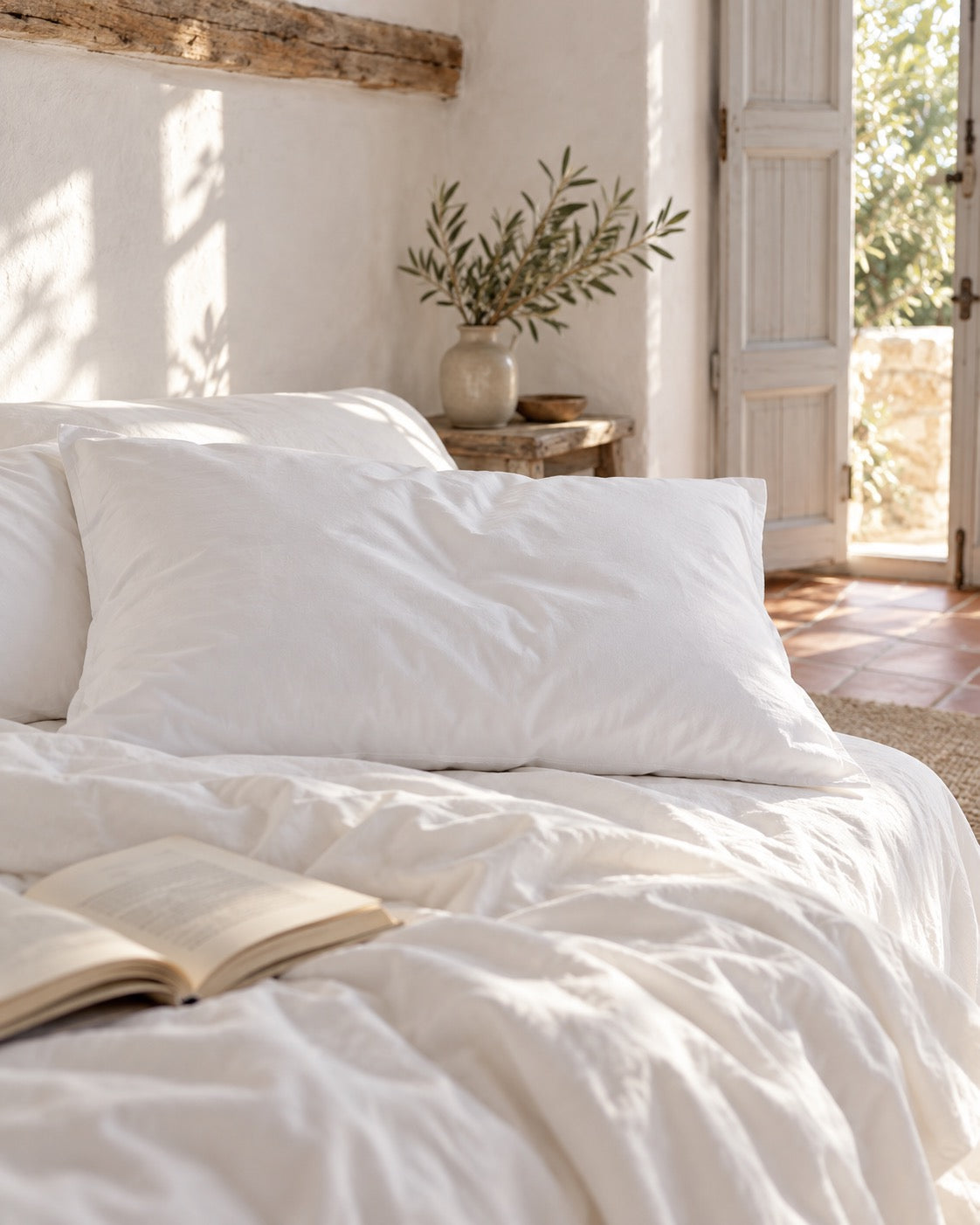 Soft cotton pillowcase – Blanc