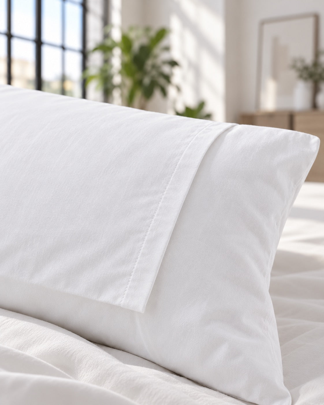 Soft cotton pillowcase – Blanc