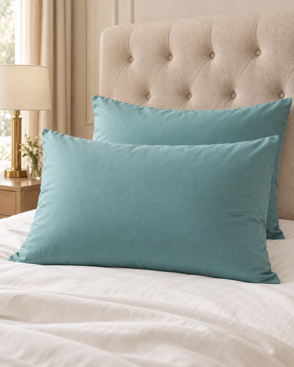 Egyptian cotton sateen pillowcase – Vert sauge