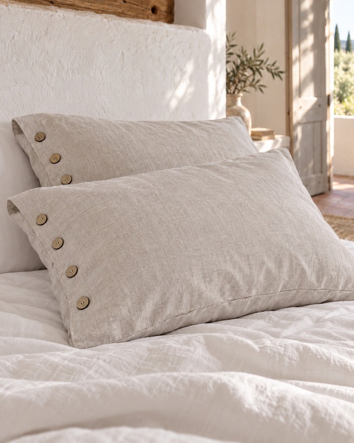 Washed linen pillowcase
